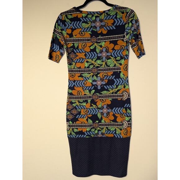 Lularoe Size XXS Julia Dress – Fitted Half Sleeve Floral Multi-Print Multi-Color - Picture 4 of 8